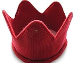 (ロータスライフ)LOTUS LIFE 王冠 ベビー用 ニット 1歳 誕生日 記念日 100日 お食い初め など イベント 写真撮影に (レッド)