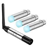 Donner 4pcs DMX512 DMX Dfi DJ 2.4G ワイヤレス 受信機(三色LEDインジケータ付き)X3＆送信機X1 LEDステージ照明コントローラー