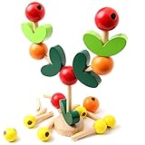 onshine Building Blocks DIY Wisdomツリー木製教育玩具幼児ベビー玩具3年オールズモビル男の子女の子カラフル、Branches Leaves、果物、