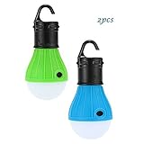 BeiLan テント用LEDライト ランタン 電球 釣り キャンプ ライト電池式 懐中電灯 アウトドア 2個セット 青+緑