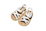 Carter's ユニセックス・アダルト Carter's Baby Girl Soft Sole Sandal, White/Braided, Newborn カラー: ホワイト