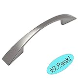 Cosmas ® 3200 – 87snサテンニッケルモダンキャビネットハードウェアアーチハンドルプル – 3 – 7 / 16 "インチ( 87 mm )穴中心 – 50パック