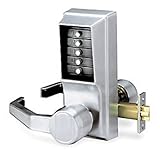 Kaba LL1031-26D-41 Cylindrical Push Button Lock Lever C/Pass Lh Us26D, Satin Chrome by Simplex