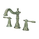 Aqueous 50B82CYBNADZ Ballymore Victorian Lavatory Faucet 2-Lever Handles Widespread, Brushed Nickel 