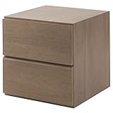 ユニットボックスシリーズ 引出2杯タイプ ウォールナット材 ダークブラウン色 幅39cm GA-0027