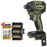 MICWELL インパクトドライバー マキタ18Vバッテリー互換(本体のみ) 軽量6.35mmインチ ブラシレスモーター 電動インパクトドライバー トルク260N·m 4眼LED 4段変速·正逆転両用 スバッグ付き