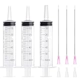 注射器 60 ml シリンジ、18 G 鈍針、DIYクラフト、木工、オイル、インク、工業用途に、清め