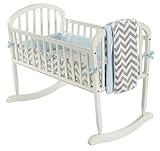 Baby Doll Bedding Minky Chevron Cradle Bedding Set, Blue by BabyDoll Bedding