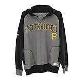 MLB Pittsburgh PiratesメンズCVC杢起毛フリースフード、XXL、チャコール