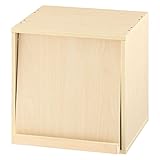 木製 キューブボックス 収納 ボックス シェルフ ディスプレイ 収納ボックス BOX 〔フラップ扉〕 ナチュラル