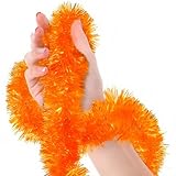 Copeflap キラキラ ガーランド ツリー 飾り モール 全長10m パーティー ティンセルガーランド (オレンジ)