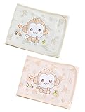 青空販売　赤ちゃん　カラードコットン　さる柄　腹巻き　2枚セット　春夏秋冬 (大顔のさる＆夏用, 6ヶ月-3歳)