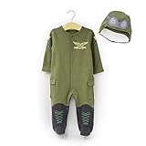 Vine Romper Set for Baby Cotton Long Sleeve Pilot Bodysuit & Hat, 0-3 Months by Vine