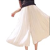 Spinas(スピナス) レディース マタニティ シフォン プリーツ 七分 スカウチョ 4Color 【ブラック グレー ピンク ホワイト】妊婦さんだっておしゃれを楽しみたい！妊娠初期から産後まで、長