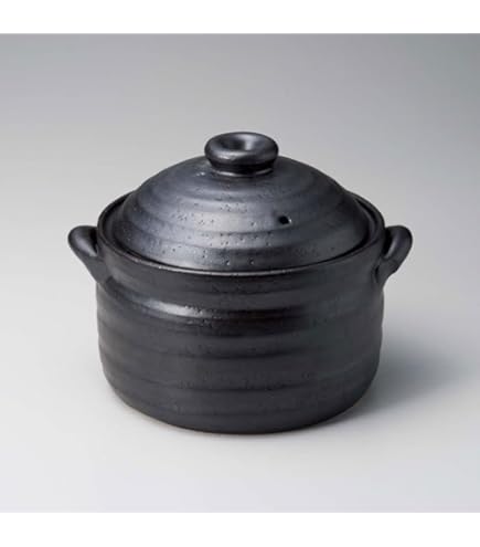 Amazon｜土鍋 黒釉(手造り)すっぽん鍋8号(萬古焼) [31×R24.5×11cm] 直