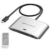 Cable Matters 20Gbps USB C 切替器 2台PC用、[Windows用8K@30Hz / macOS用4K@60Hz / 140W PD]、USBC KVMスイッチ、Type C 切替器、USBCまたはThunderbolt 4 モニタまたはUSB4 ドッキングステーションの共有用（ピグテール一体型ドックには対応しません）
