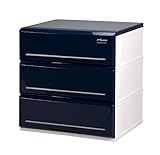 アルモアール 収納ボックス 3段 木製天板 W52×D45×H56.8cm ダークブルー A520-3DB