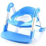 お子様用 トイレ トレーニング 6ヶ月～3歳 ステップ アップ式 ブルー
