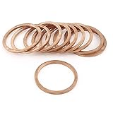 uxcell 銅パッキン ワッシャー　カッパー　リング状　21mmx25mmx1.5mm　10個セット