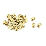 uxcell インサートナット 真鍮 M2x4mmx3.5mm ゴールドトーン 30個入り