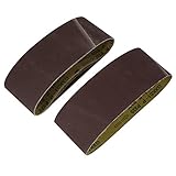 uxcell 研磨ベルト サンドペーパー アブレシブ ダークブラウン 320グリット 5個