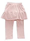 Plus Nao(プラスナオ) キッズスカート付きレギンス スカッツ シンプルコーデ 無地 フリルデザインボトムス 女の子 ジュニア 子供服 90 100 110 ピンク