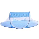 (ホールドウェル)holdwell ベビー蚊帳　折りたたみ　携帯用　アウトドア　コンパクト　キャンプ　夏　0～1歳　３点セット　ブルー
