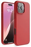 【elago】iPhone16ProMaxケース シリコン耐衝撃指紋防止サラサラレッド