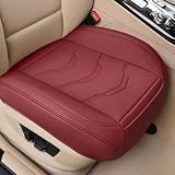 EREVNPAM 車用 シートカバー 座面のみ PU レザー 座布団 カーシートカバー 運転席 助手席 座席シート カーマット 汎用 防水 シートクッション 滑り止め（バーガンディ 1枚)