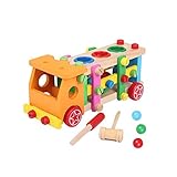 o-toys Baby Pounding Bench Wooden Toy with Mallet Construction Vehicleおもちゃねじナット木製パズル建物ブロック誕生日クリスマスギフ