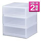 《2個セット》 収納ケース PLUST PHOTO（プラスト フォト）PH5103 ３段 幅51×奥行45×高さ57cm (C) クリア