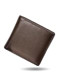 MURA 二つ折り財布 財布 メンズ 本革 二つ折り 軽い レザー カード7枚収納 隠しポケット (ブラウンB type：BOX型コインポケット)