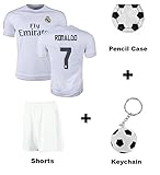 Real Madrid Home Ronaldo Kids # 7サッカーキットジャージーと短パン4 in 1複数のギフトキットすべてユースサイズ S