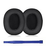 Aiivioll フットボールメッシュレザー交換用イヤーパッド ゼンハイザー HD4.50BT、HD4.50BTNC、HD4.40BT イヤーパッド、ヘッドフォンイヤーパッドカバー、イヤーカップ修理部品 (ブラック)