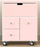 コスメボックス パルル キャスター付き収納ボックス (ピンク)