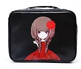 漫画コミックの素敵な女の子の旅行化粧品　バッグ　革化粧ケーストイレタリーオーガナイザー (ブラック)