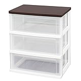 アイリスオーヤマ チェスト 木天板 3段 幅55.6 ブラウンオーク WTW-543