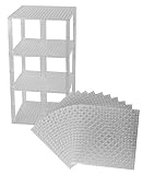 Premium Clear Stackable Base Plates - 10 Pack 6" x 6" Baseplate Bundle with 80 Clear Bonus Building 