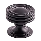 Southern Hills shkm008-blk-5キャビネットノブ、1 1 / 4 "直径、サテン引き出し食器棚、プルノブ、キッチンハードウェア、ラウンド、ブラック