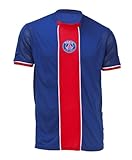 Paris Saint - Germainメンズフットボールシャツ公式パリ・サンジェルマンコレクションフランス語Ligue 1 Football Club大人サイズ、ネイビー M ブルー