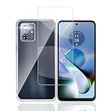 （1枚ガラスフィルム+ 1枚ケース ）対応 Moto G64 5G ケース + G64y 5Gガラ スフィルム【日本製-硬度9H】 ギャラクシーG64 5G フィルム 強化ガラス 液晶 保護フィルム 指紋認証 耐衝撃 指紋防止 自動吸着 気泡ゼロ 貼り付け簡単+Moto G64y 5G クリア ケース柔軟なTPU素材・薄型・軽量・傷防止・落下防止・滑り止め
