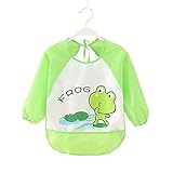 ベビー用　ビブ　エプロン　赤ちゃん　子供用　防水　食事　絵書き　長袖　軽い　カートン　動物柄　1-3歳 (色9)