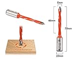 Yonico 42205L 貫通穴あけビット - 左回転 - 長さ70mm - 刃径5mm - 軸径10mm
