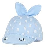 (ラボーグ)La Vogue 帽子 ベビーキャップ キッズ ハンチング 鳥打帽 子供 日よけ帽 耳付き 兎 可愛い 赤ちゃん 女の子 男の子 つば広ハット 紫外線 ブルー