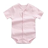 baby fruit 夏 ベビー服 無地 半袖ロンパース 女の子 男の子 Uネック フルプリント カバーオール出産祝い 赤ちゃん 肌着 ボディスーツ コットン 可愛い 三角 8色 Bピンク 59cm