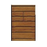 幅80cm 高さ122cm　80ハイチェスト 6段 日本製 国産 桐 桐無垢集成材 タンス 完成品 (ブラウン) AYU-3-131-BR