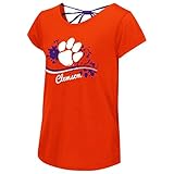 Clemson University Tigers Youth Girls Bow Back Short Sleeve Tee
