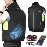 [Ｒｏｋｏｍｉ] 【2024新設計 バッテリーファンセット】 空調作業服 ファン付きベスト 22800mAh大容量バッテリー ファン付き作業