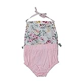 PER ベビー服　ロンパース　女の子　ガールズ　ホルターネック　バックレス　花柄　夏　涼しい　可愛い　 (90)