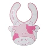 赤ちゃん ベビー用 うしのスタイ(よだれかけ) マジックテープストラップ ビブ (ワンサイズ) (ピンク)